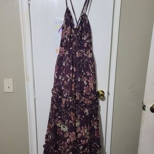 Torrid Purple Floral Backless Dress